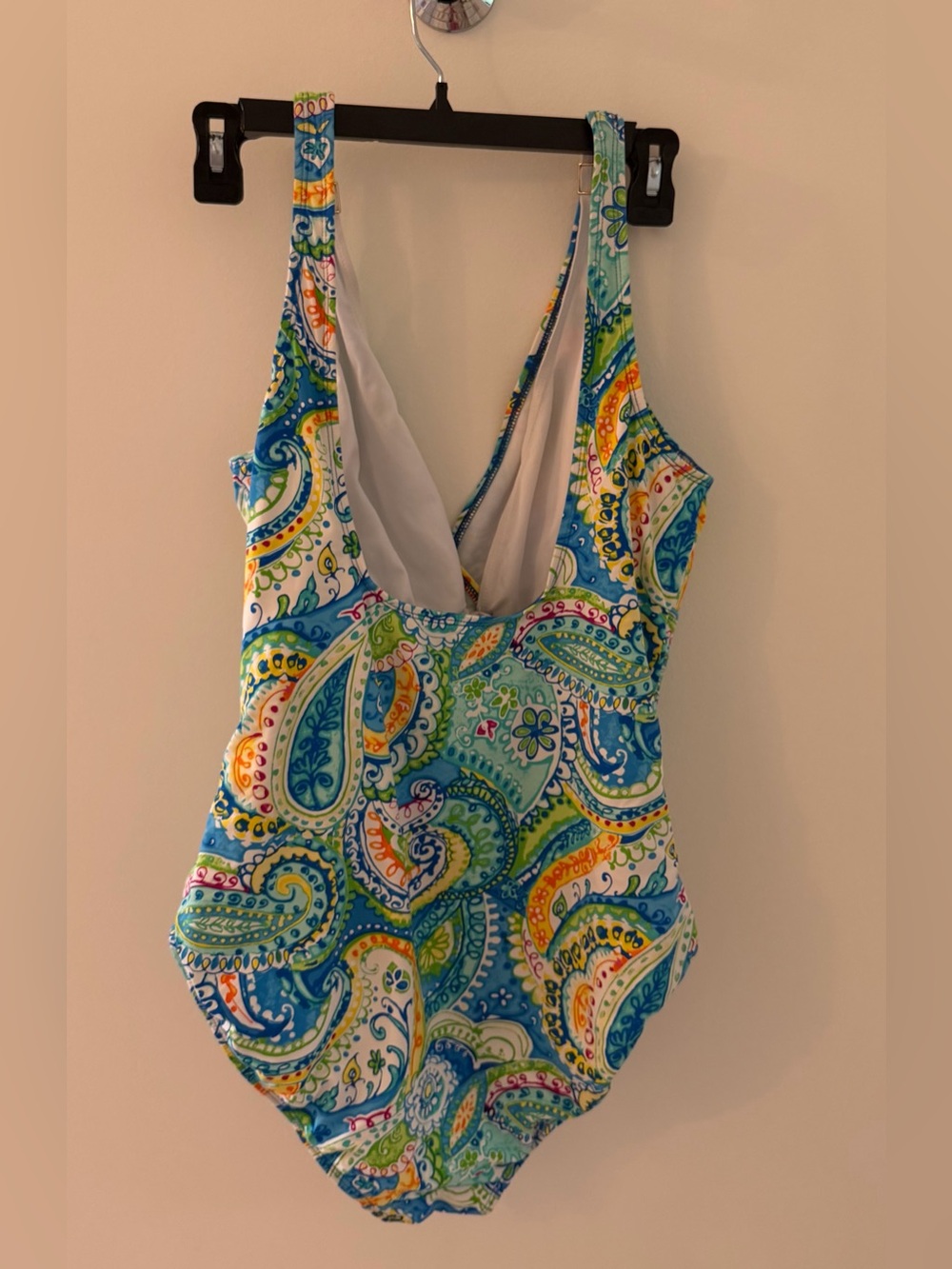Ralph Lauren Paisley Blue Green One-Piece Underwire Swim Suit - Picture 3 of 3